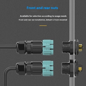 Conectores trenzados autoblocantes a prueba de agua IP68 <span class=keywords><strong>M23</strong></span>-Enchufes de cables eléctricos de 3 pines para iluminación LED - Product Image 3