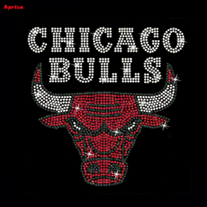 Durable <strong>Chicago</strong> Team Logo Rhinestone Iron on Sticker Cubs Bear <strong>Bulls</strong> Blackhawks Heat Transfer for Apparel Accessories - Product Image 5