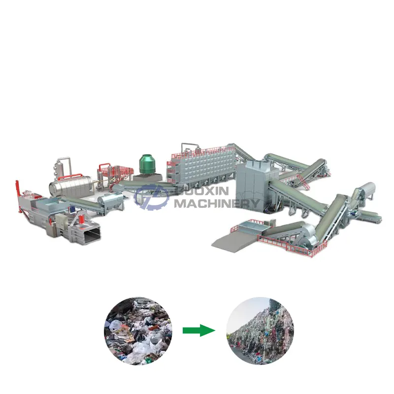 Planta de procesamiento de clasificación de residuos municipales, máquina compactadora de basura de demolición, soluciones de gestión de residuos de construcción