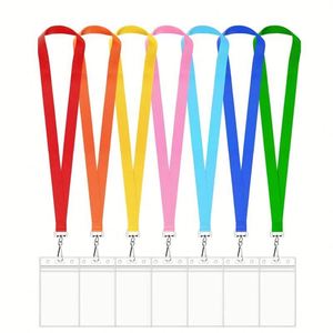 Porte-badge en gros de couleur unie avec cordon – Étui étanche pour cartes d'identité pour le travail, les événements et les expositions - Product Image 1