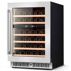 NE-404D-12 24 Inch Under Counter Built-In Dual Zone 45 Bottles Touch Control Wine Cooler Refrigerator - Product Image 2