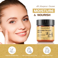 Baume fouetté naturel et biologique au suif de bœuf, non gras, hydratant, pour le soin du visage et du corps, adapté aux peaux sèches et sensibles