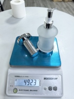 Distributeur de savon de luxe en alliage de zinc et métal, qualité hôtelière, avec bouteille en verre rechargeable et distributeur de savon liquide moussant de luxe pour les mains