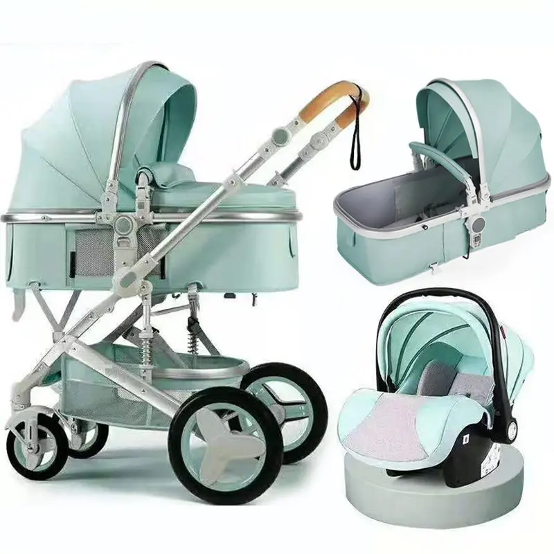 Cina facile pieghevole bambino jogger passeggino neonato 3 in 1 carrozzina con marchio pieghevole 3 pezzi per 0-3 anni bambini