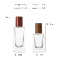 Flacons de parfum vides carrés transparents de luxe personnalisés 30ml 35ml 50ml 100ml avec pulvérisateur et boîtes personnalisées