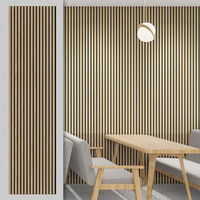 Finitions murales pour restaurants, panneaux acoustiques modernes en MDF de taille 600 x 2400 mm, panneaux en bois personnalisés en polyester, design 3D pour hôtels