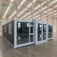 Maisons préfabriquées compactes à 3 chambres, maisons conteneurs, maisons conteneurs de luxe extensibles, bureaux pliables
