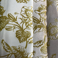 Tissus en velours DTY FDY à motif floral gaufré 100% polyester, tissus pour rideaux, housses de matelas