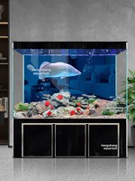 Aquarium domestique 2025, nouveau modèle, en verre super blanc, écologique, sans eau, pour poissons rouges, avec filtre de fond, pour salon