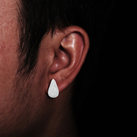 Boucles d'oreilles clous en forme de larme en moissanite glacée, or blanc 18 carats, argent sterling 925, boucles d'oreilles de luxe tendance, imitation goutte d'eau