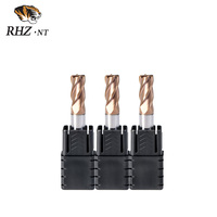 Fraise à bout en carbure de 10 mm, 4 cannelures, 35 hélices, longueur de coupe de 20 mm, rayon de coin, revêtement TiSiN, fraise à grande vitesse pour le fraisage CNC, usinage des métaux