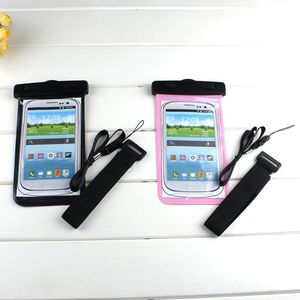 Funda impermeable para teléfono con clip para el brazo y pantalla táctil, para natación, rafting, uso al aire libre, colores rosa, azul y transparente, incluye cordón. - Product Image 1