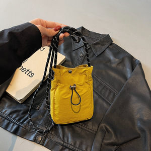 Bolso Bandolera Minimalista de Color Sólido con Cordón para Teléfono Móvil, Moda Coreana, Casual, Pequeño, para Mujer - Product Image 5