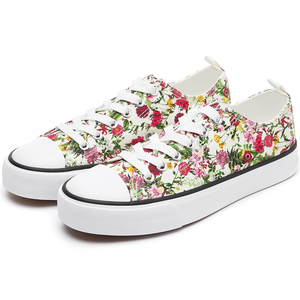 Baskets en <span class=keywords><strong>toile</strong></span> classiques pour femmes de haute qualité chaussures décontractées colorées à fleurs personnalisées pour l'été automne printemps - Product Image 1