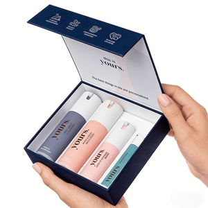 Cajas Rígidas Magnéticas Azul Marino Personalizadas con Inserto <span class=keywords><strong>de</strong></span> EVA <span class=keywords><strong>de</strong></span> 4 Ranuras para Spray <span class=keywords><strong>de</strong></span> Cuidado <span class=keywords><strong>de</strong></span> la Piel, Cosméticos, Embalaje <span class=keywords><strong>de</strong></span> Regalo, <span class=keywords><strong>Caja</strong></span> <span class=keywords><strong>de</strong></span> Papel - Product Image 2
