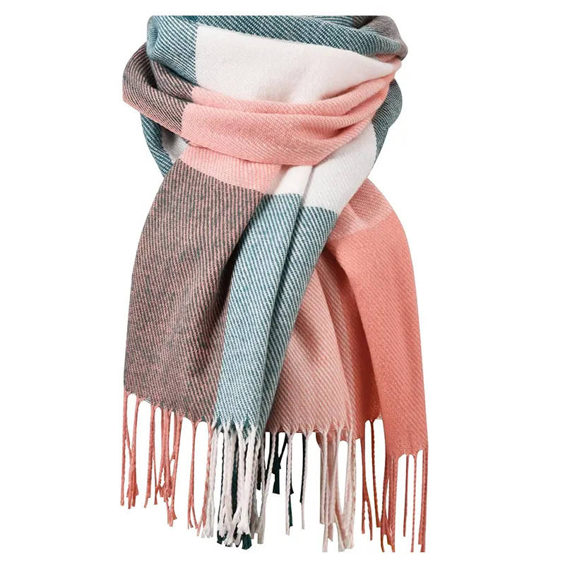 2024 Womens Winter Scarf 27 Color Fashion Cashmere Feel Plaid Scarfs for Women Pashmina Shawls and Wraps Long Blanket Scarf