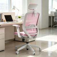 Chaise de bureau exécutive ergonomique en tissu maillé pivotante, design moderne, dossier mi-haut réglable, pour hôtel