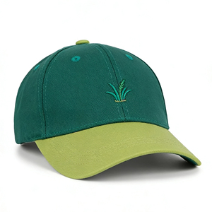 Gorra de Béisbol de 6 Paneles con Bordado de Hierba, Bicolor, Ligera, Transpirable, con Cierre Ajustable para Deportes al Aire Libre - Product Image 2