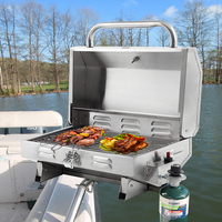 HOMFUL-Barbecue au propane pour bateau, barbecue à gaz, support pliable