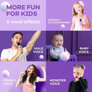 Máquina de <span class=keywords><strong>Karaoke</strong></span> Portátil Mini YLL <span class=keywords><strong>para</strong></span> Niños, 2 Micrófonos Inalámbricos, Material de PVC, <span class=keywords><strong>para</strong></span> Niñas de 3 a 10+ Años, Regalo <span class=keywords><strong>para</strong></span> Fiestas de Cumpleaños de 4 a 12 Años - Product Image 4