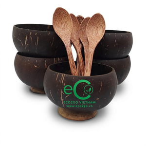 Nouveauté 2026 : Coupes à glace écologiques en coque de noix de coco pour cadeaux - Design moderne 150ml/350ml personnalisables par Eco2go Vietnam - Product Image 1