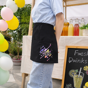 Delantal Corto sin Mangas con Estampado Personalizado por Sublimación, Delantal de Cocina Ligero de Poliéster Suave con Múltiples Bolsillos, Delantal de Moda para Alimentos - Product Image 1