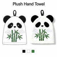 Adorable serviette de toilette en peluche Panda promotionnelle, personnalisable