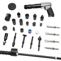 Kit de Martillo Neumático HTL, Cincel Plano, Punzón Cónico, Cortador de Tubos, Extractor de Inyectores Diésel, Adaptadores, Herramienta de Reparación de Carrocería