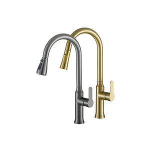 Kitchen Pull-Out Faucet Stainless Steel Single Handle Deck <b>Mounted</b> Modern Ceramic Valve Core YQ3016F - Product Image 1