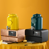 Équipement de restauration 10L pot en céramique café thé urne avec Base en acier inoxydable distributeur de boissons à eau chaude chauffe-lait
