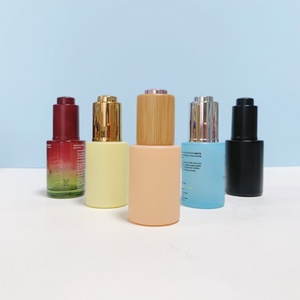 Skin Care Packaging Serum Bottle 1oz 30ml Frosted Empty Flat Shoulder Hair Eye Essential Oil Press Dropper Bottles Glass - Product Image 6