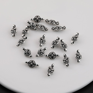 Vintage Flower Shape Double Hole Pendant Tibetan <b>Silver</b> DIY Jewelry Charm Unisex for <b>Bracelet</b> Necklace Accessories - Product Image 3