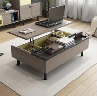 Table basse en verre rotative de style moderne avec base en bois et réfrigérateur pour salon ou hôtel