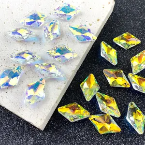 12x19mm Diamond Shape Square Glass Beads Fashion Jewelry Rhombus Crystal Beads For DIY Making Earrings Pendant Necklaces