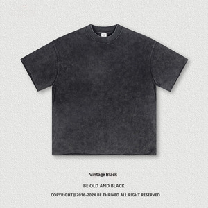 เสื้อยืดแขนสั้นผ้าฝ้ายแท้ทรงหลวมสไตล์ลำลองสำหรับผู้ชาย แบรนด์แฟชั่นฤดูใบไม้ผลิและฤดูร้อน ผ้าเนื้อหนา ซักแล้ว ใส่สบาย - Product Image 1
