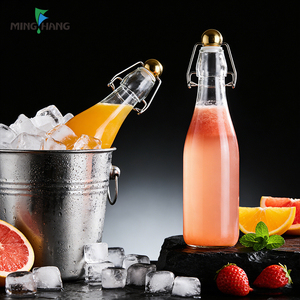 Botella de Vidrio Vacía con Tapa Abatible de Grado Alimenticio para Cerveza, Refrescos, Café, Té, <span class=keywords><strong>Vodka</strong></span>, con Tapa Sellada con Hebilla de Bola Dorada - Product Image 6