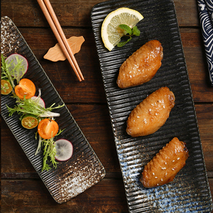 Ensemble de vaisselle rectangulaire simple et moderne en gros d'usine, <span class=keywords><strong>assiette</strong></span> à viande et poisson grillés en céramique - Product Image 2
