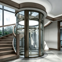 Ascensore Domestico Idraulico Moderno Personalizzato per Villa, Vetrata Panoramica, Telaio in Acciaio Inox, Opzioni Colore, Piccolo Ascensore Passeggeri per Uso Domestico