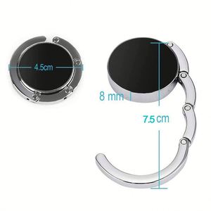 Folding Round Bag <b>Hook</b> Table-side Handbag Hanger with <b>Adhesive</b>-backing - Product Image 3