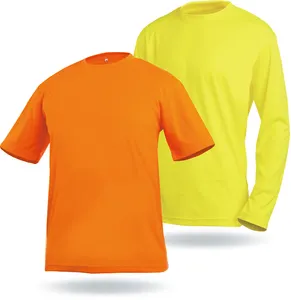 Safety workwear hi vis safety shirt single jersey and bird eye fabric design T-shirt