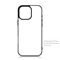 Étui de téléphone portable vierge en TPU 2D pour sublimation par transfert thermique, avec flocage noir intérieur, pour iPhone 17 et iPhone 16 Plus