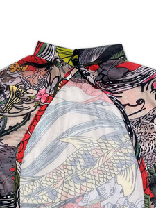 Mono <span class=keywords><strong>de</strong></span> malla con estampado <span class=keywords><strong>de</strong></span> <span class=keywords><strong>tatuajes</strong></span> para <span class=keywords><strong>mujer</strong></span>, cuello alto, <span class=keywords><strong>manga</strong></span> corta, transparente, sin espalda, Catsuit sexy ajustado, ropa <span class=keywords><strong>de</strong></span> club, Unitard - Product Image 2