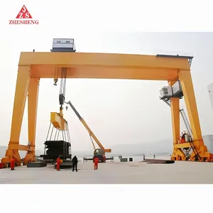 100T Electric Traveling Rail Gantry Crane With Double Beam And Lifting Mechanism Heavy Duty