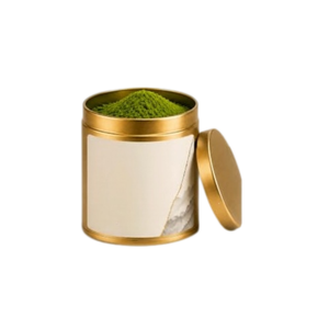 Boîte en fer blanc de luxe vide de forme ronde pour poudre de matcha 30g 40g 50g - Product Image 1