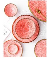 Ensemble de vaisselle moderne en céramique couleur macaron pour la salle à manger à la maison comprenant des assiettes, des bols et des plats