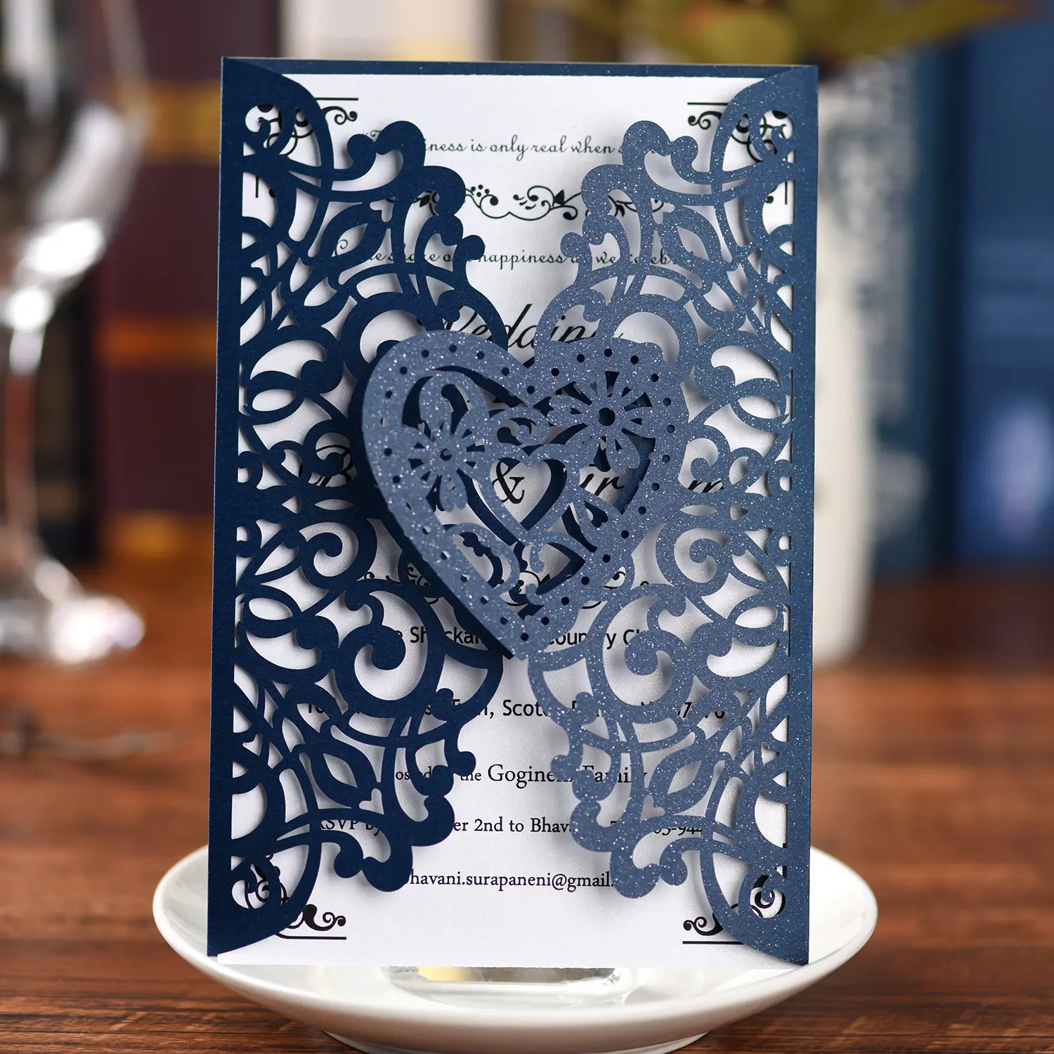 Ychon Laser Cut Wedding Invitation Card Kit Blank Printable Paper and Envelopes invitation card for 50th birthday party