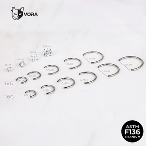 VORA Gioielli <span class=keywords><strong>per</strong></span> il corpo Piercing in Titanio ASTM F136, Barbell Circolare in Titanio, Anello a Ferro di Cavallo con Zirconia Cubica <span class=keywords><strong>per</strong></span> Septum, Trago, <span class=keywords><strong>Helix</strong></span>, Labret - Product Image 3