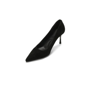 Escarpins de luxe à bout pointu en daim, style socialite, à talon <span class=keywords><strong>aiguille</strong></span> et décolleté bas, pour fêtes et mariages - Product Image 4