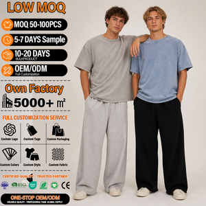 Pantalon de survêtement ample pour homme, coupe large, avec cordon de serrage, décontracté, OEM ODM personnalisé - Product Image 1