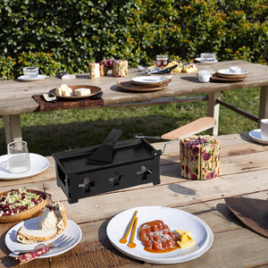 Mini <span class=keywords><strong>Raclette</strong></span> Portátil de Metal con Juego de Herramientas y Mango de Madera, Apto para Lavavajillas, para Fondue de <span class=keywords><strong>Queso</strong></span> y <span class=keywords><strong>Queso</strong></span> a la Parrilla - Product Image 1